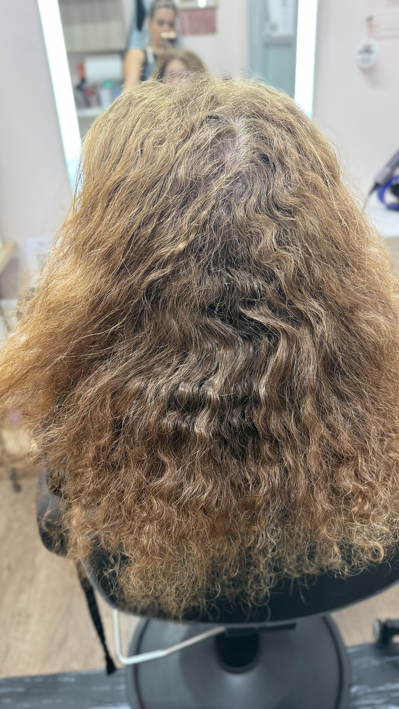 Hair before Botox smoothing treatment at Naz The Stylist
